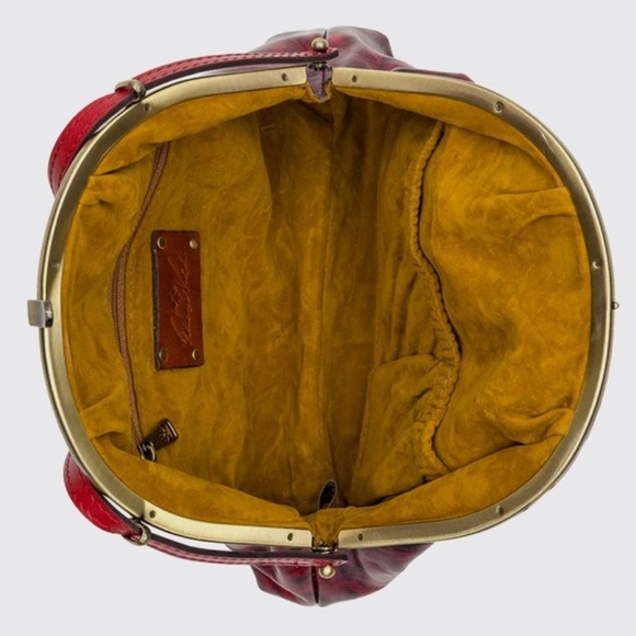 PATRICIA NASH Handbag Silvia Leather Frame Small Red Shoulder Bag AUTHENTIC NEW - Picture 2 of 11